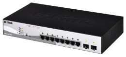 D-Link DGS-1210-08P Zarządzany L2 Gigabit Ethernet (10/100/1000) Obsługa PoE Czarny